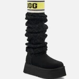 UGG Over The Knee Classic Sweater Letter Tall 2" Platform Boots Size 8
